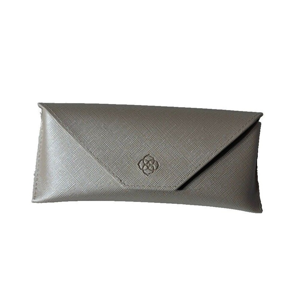 Kendra Scott Metallic Champagne Eyeglass Sunglasses Case Snap Envelope Logo